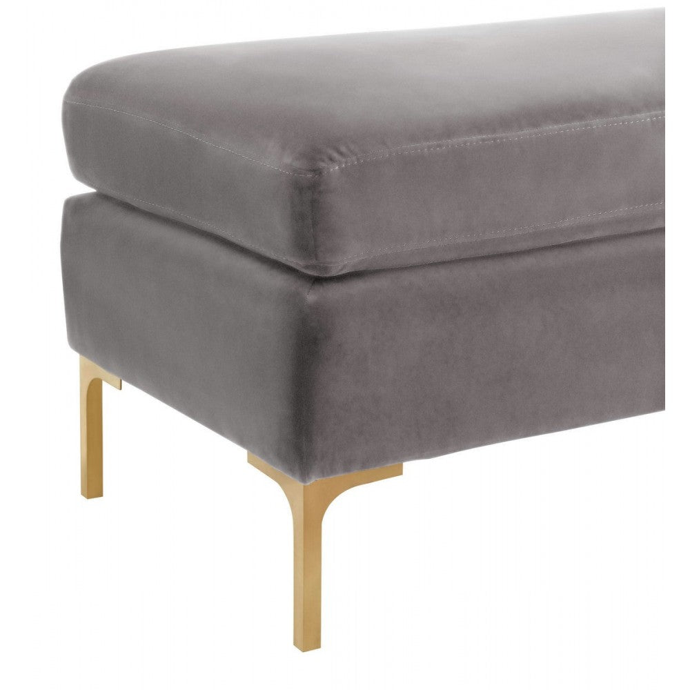 TOV Furniture Delilah Gray Velvet Bench