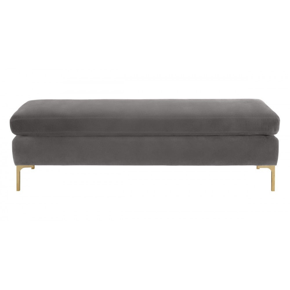 TOV Furniture Delilah Gray Velvet Bench