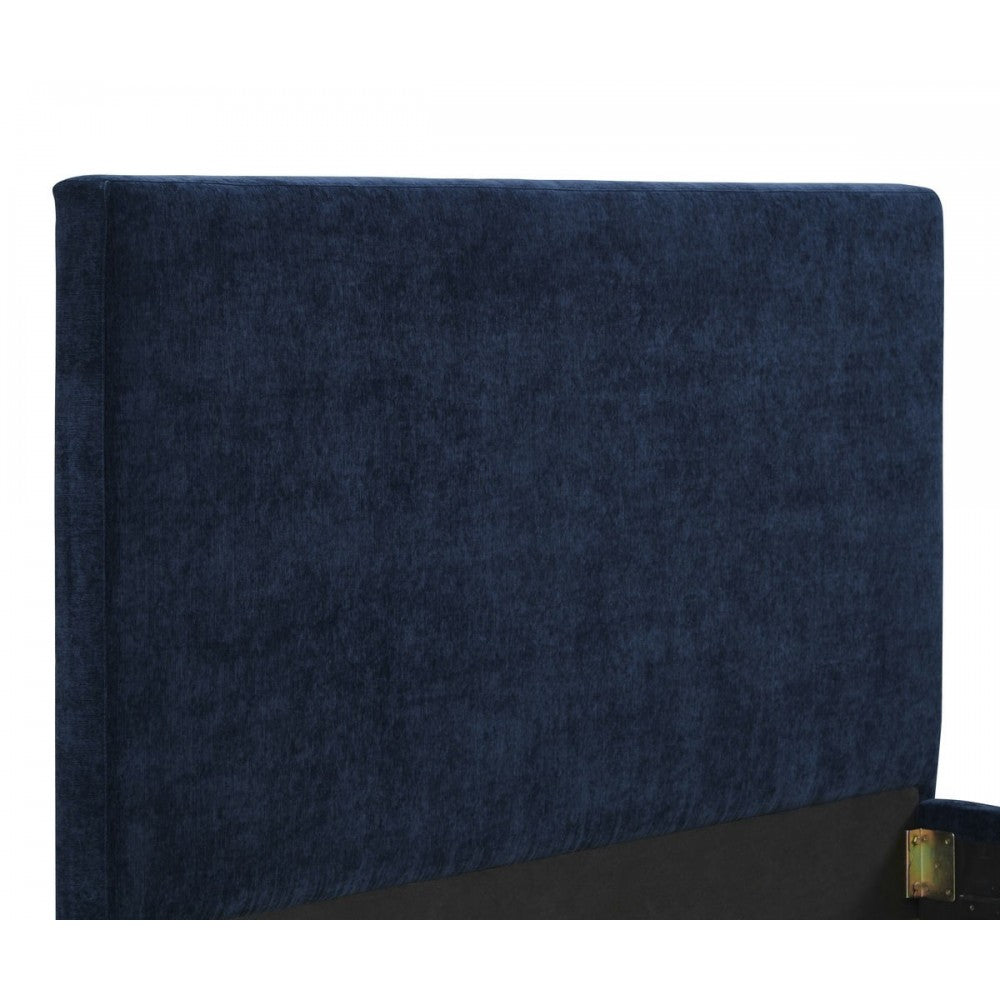 TOV Furniture Delilah Navy Textured Velvet Bed in Queen