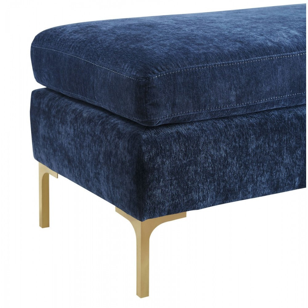 TOV Furniture Delilah Navy Textured Velvet Bench
