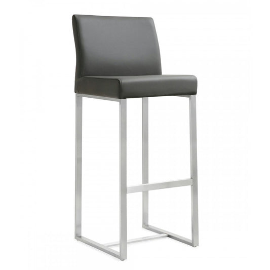 TOV Furniture Denmark Gray Stainless Steel Barstool (Set of 2)