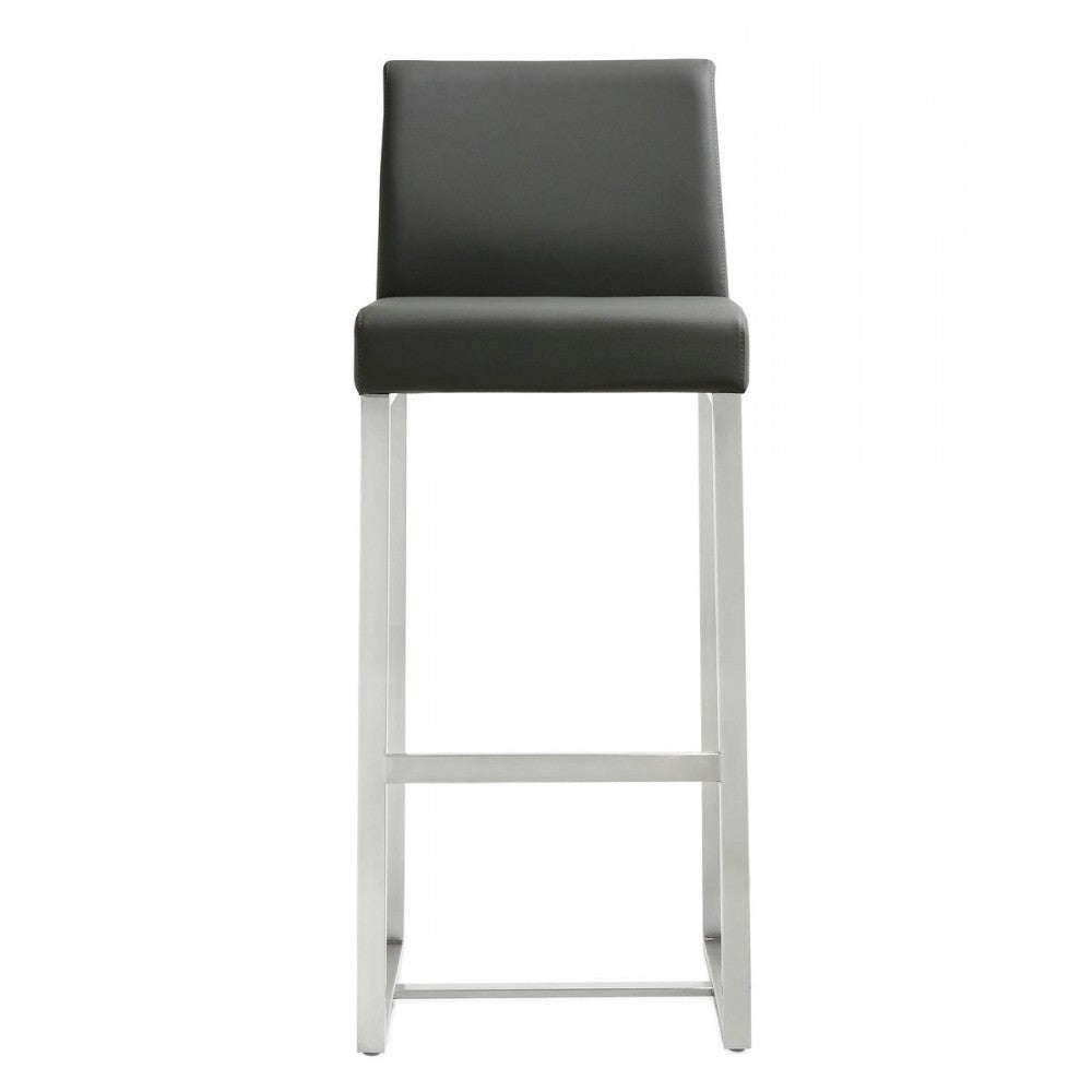 TOV Furniture Denmark Gray Stainless Steel Barstool (Set of 2)