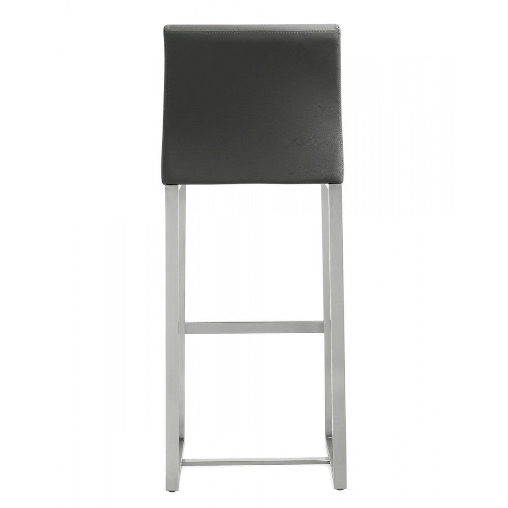 TOV Furniture Denmark Gray Stainless Steel Barstool (Set of 2)