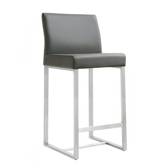 TOV Furniture Denmark Gray Stainless Steel Counter Stool (Set of 2)