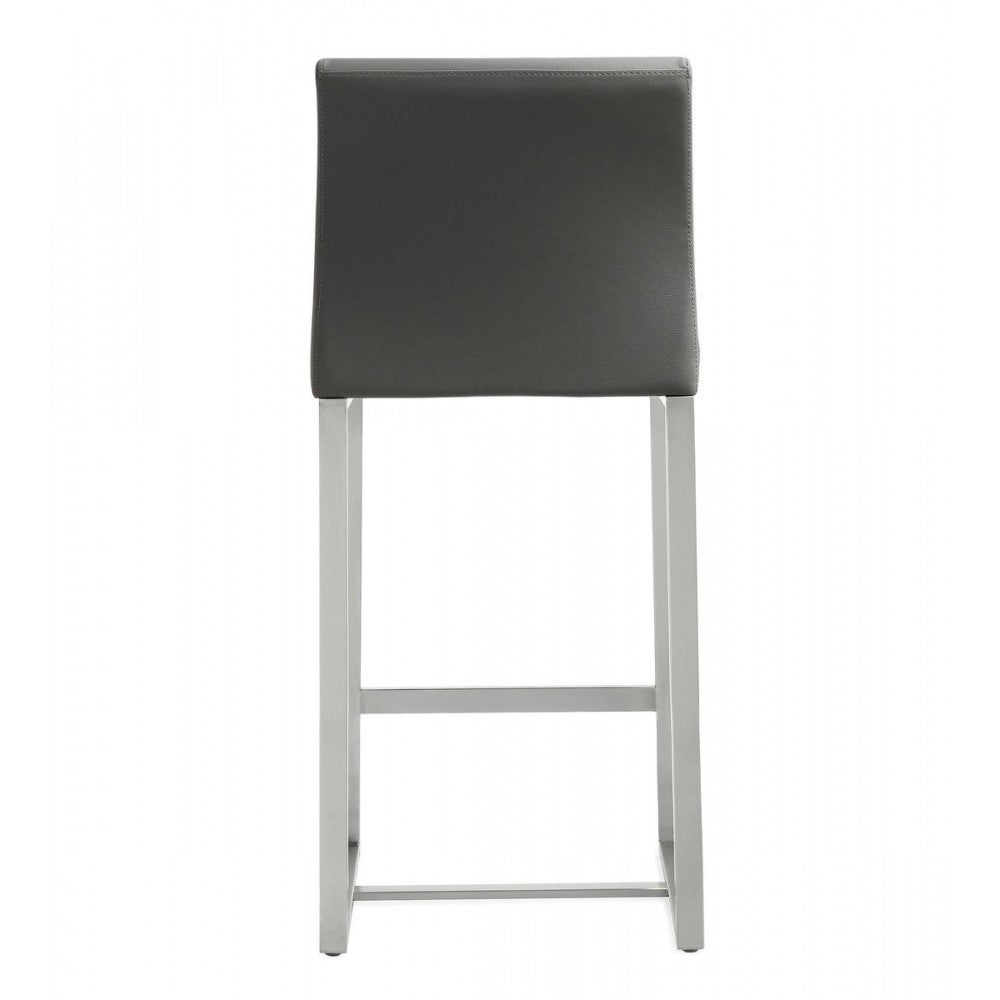 TOV Furniture Denmark Gray Stainless Steel Counter Stool (Set of 2)