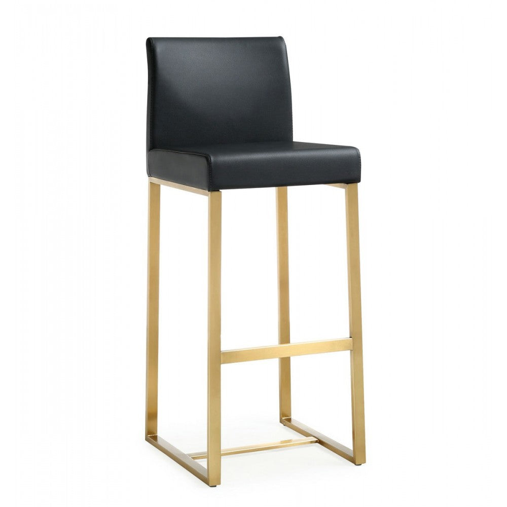 TOV Furniture Denmark Black Gold Steel Barstool (Set of 2)