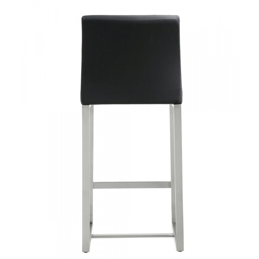 TOV Furniture Denmark Black Stainless Steel Counter Stool (Set of 2)