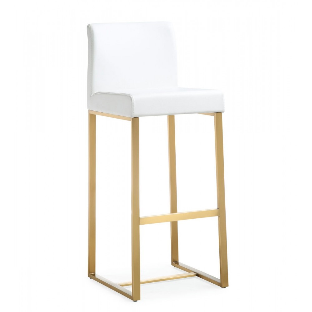 TOV Furniture Denmark White Gold Steel Barstool (Set of 2)