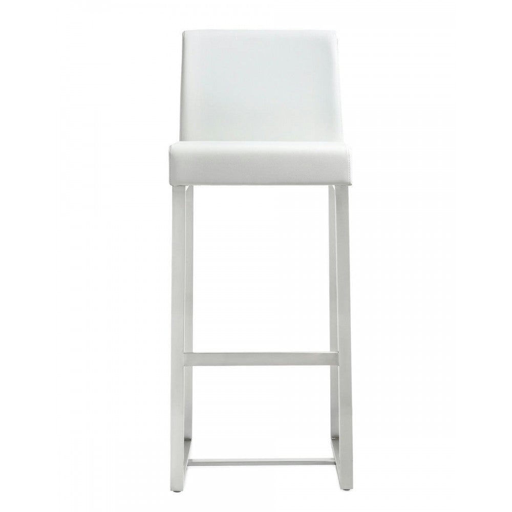 TOV Furniture Denmark White Stainless Steel Barstool (Set of 2)