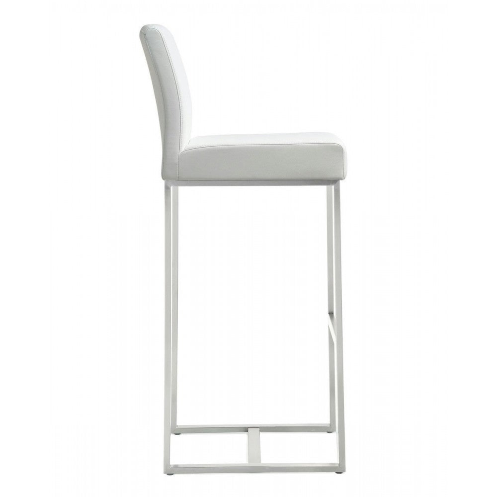 TOV Furniture Denmark White Stainless Steel Barstool (Set of 2)