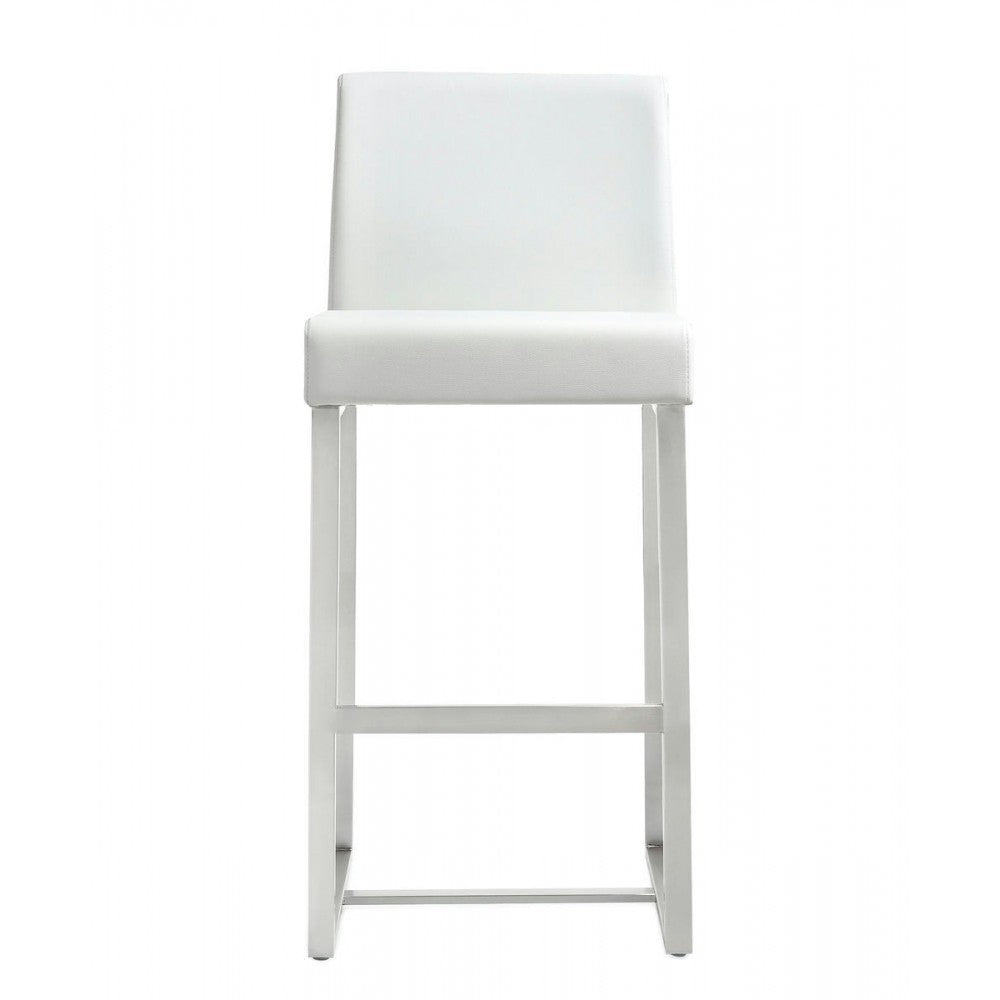 TOV Furniture Denmark White Stainless Steel Counter Stool (Set of 2)