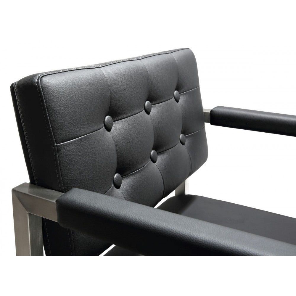 TOV Furniture Director Black Stainless Steel Counter Stool