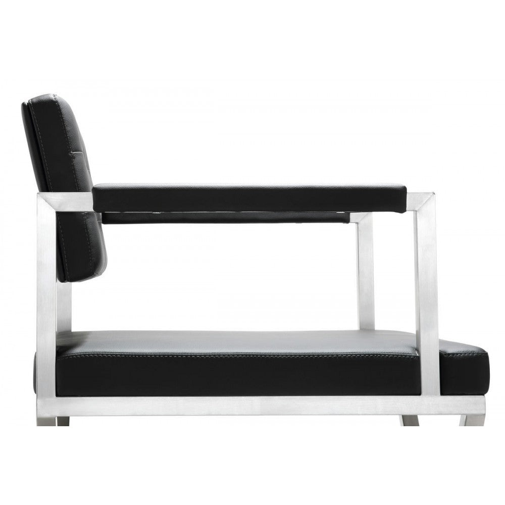 TOV Furniture Director Black Stainless Steel Counter Stool