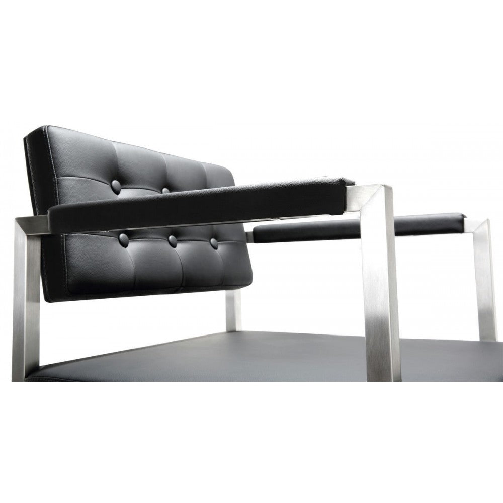 TOV Furniture Director Black Stainless Steel Counter Stool