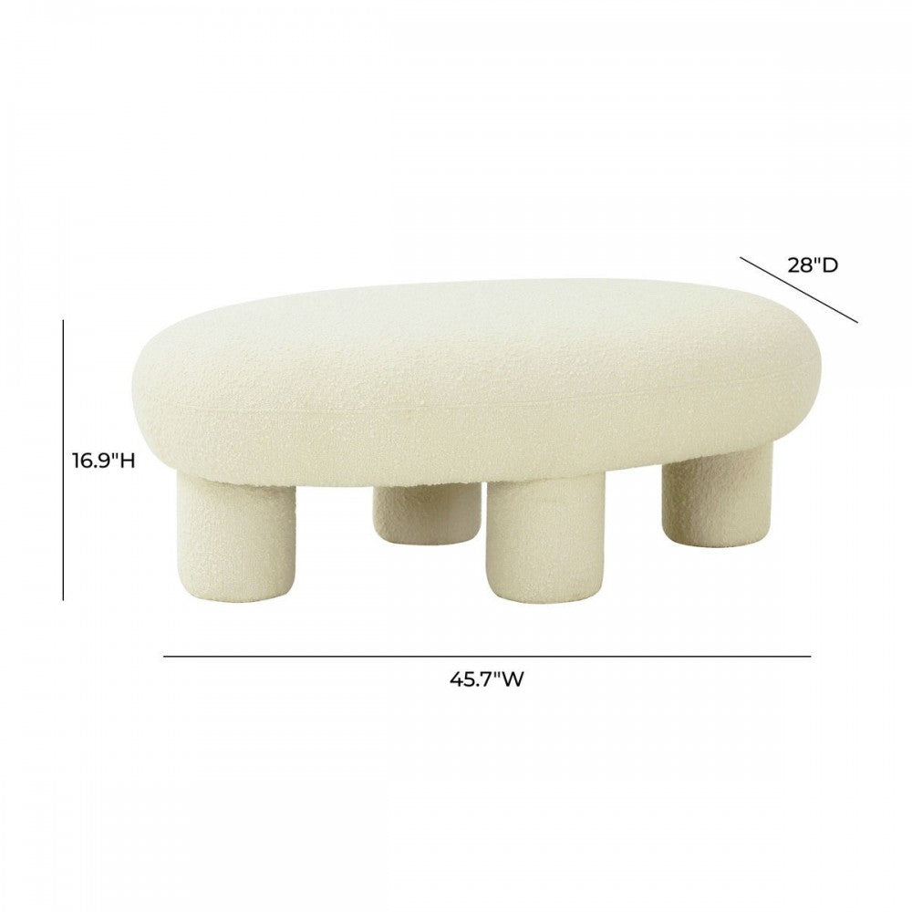 TOV Furniture Discus Boucle Ottoman