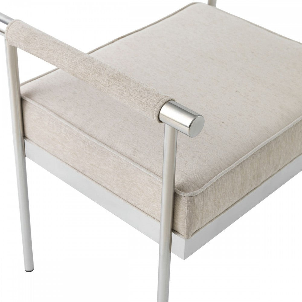 TOV Furniture Diva Cream Velvet Bench