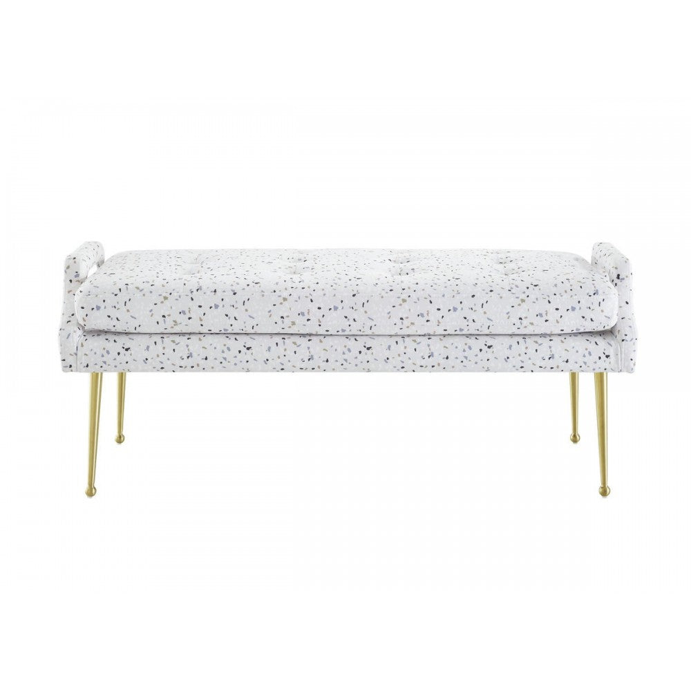TOV Furniture Eileen Terrazzo Velvet Bench