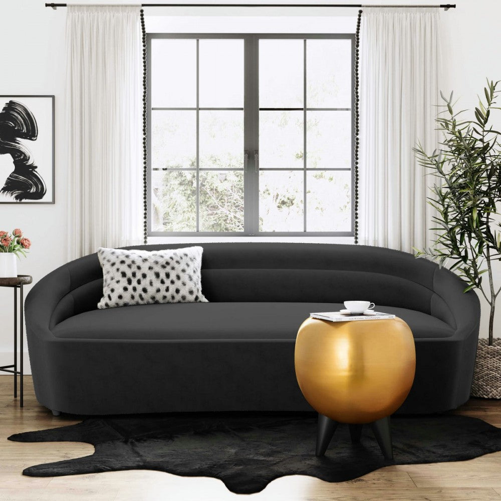 TOV Furniture Ellison Black Velvet Sofa