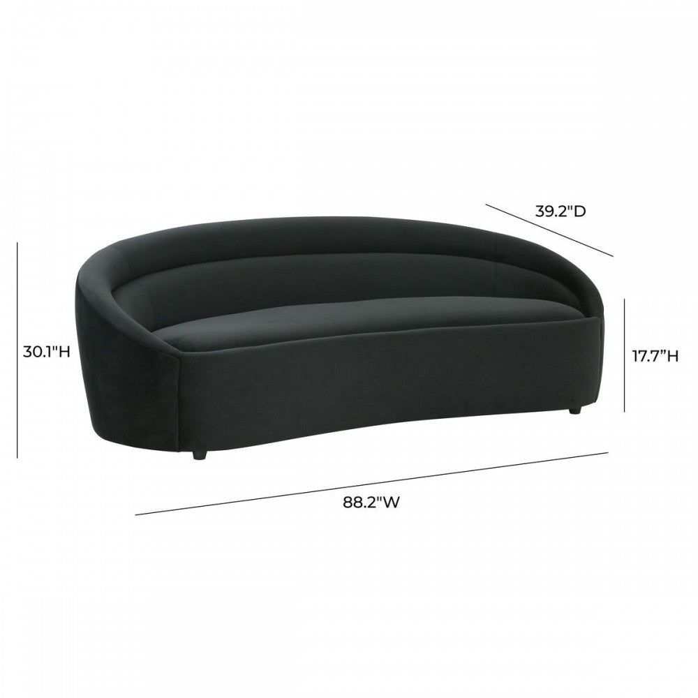 TOV Furniture Ellison Black Velvet Sofa
