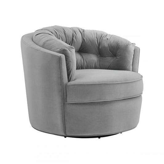 TOV Furniture Eloise Gray Velvet Swivel Chair