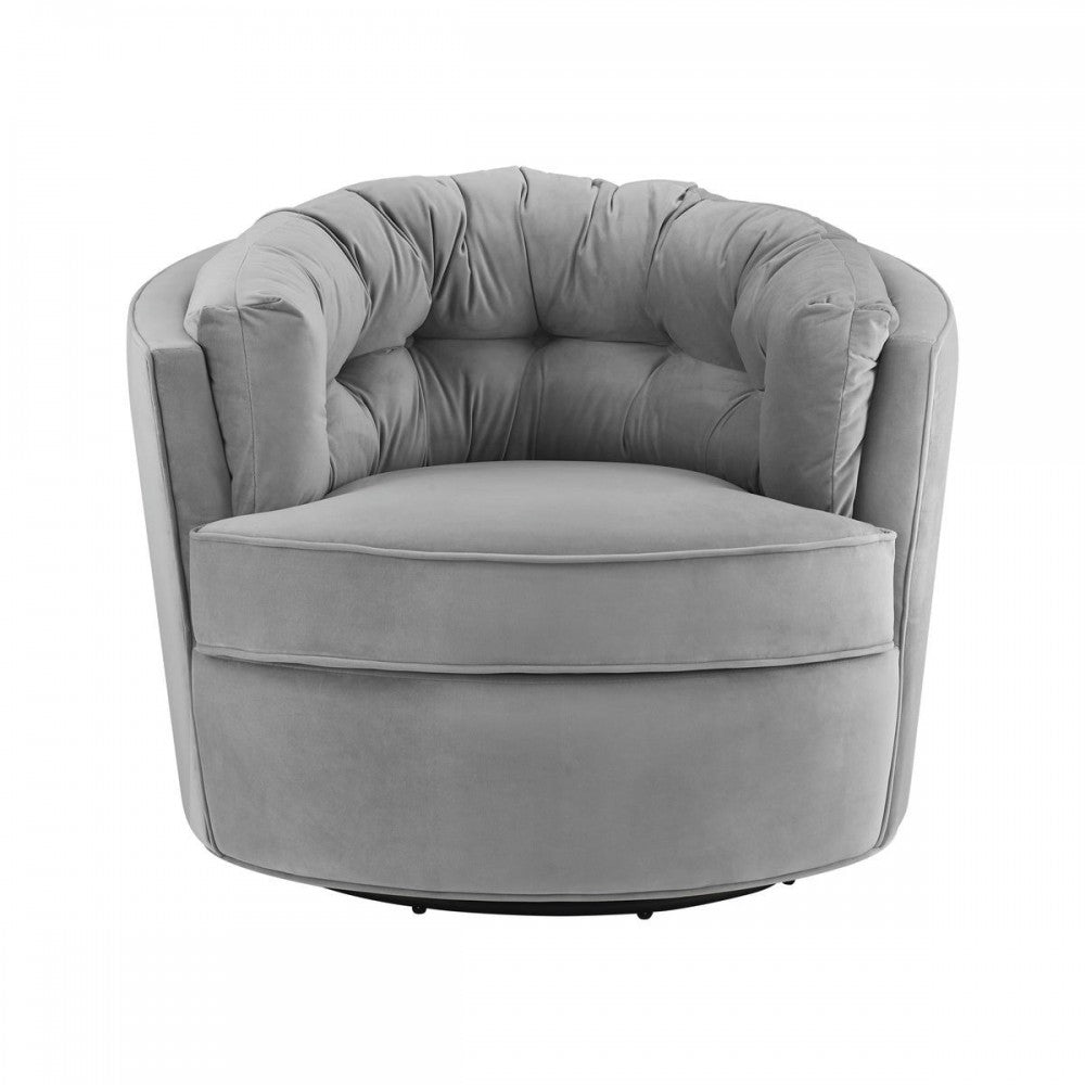 TOV Furniture Eloise Gray Velvet Swivel Chair