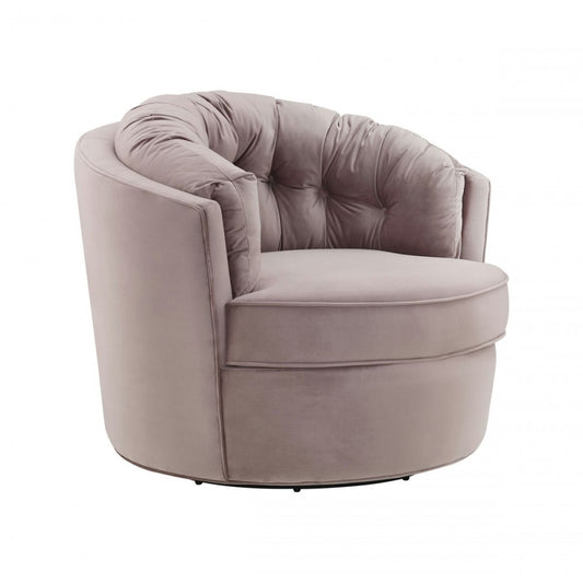 TOV Furniture Eloise Mauve Velvet Swivel Chair