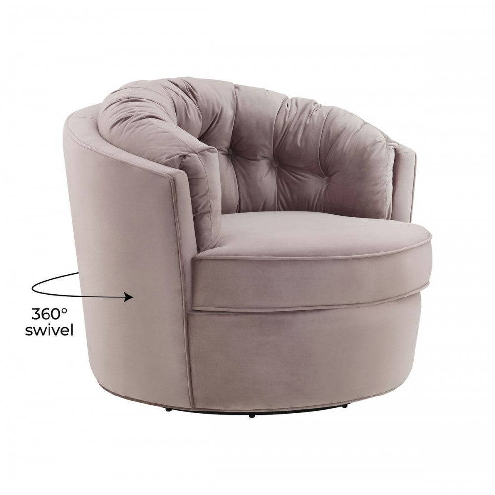 TOV Furniture Eloise Mauve Velvet Swivel Chair
