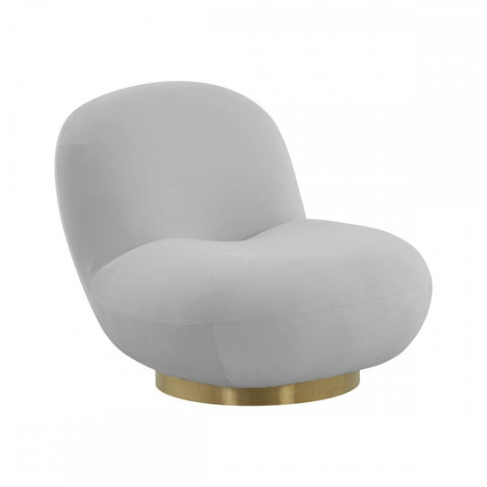 TOV Furniture Emily Gray Velvet Swivel Chair