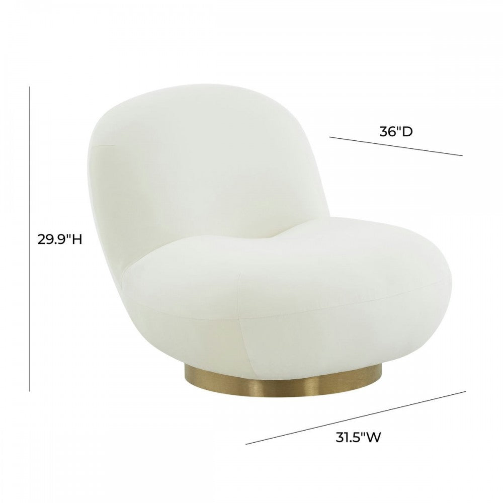 TOV Furniture Emily Cream Velvet Swivel Chair