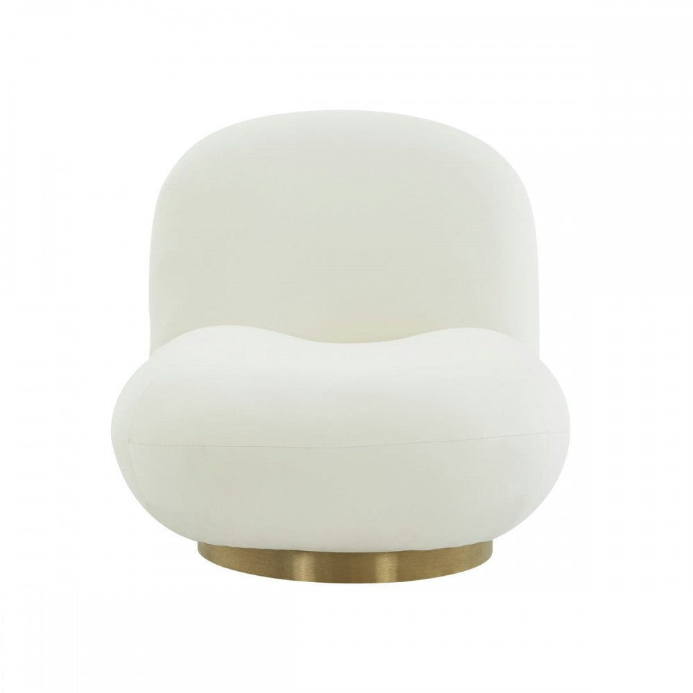 TOV Furniture Emily Cream Velvet Swivel Chair