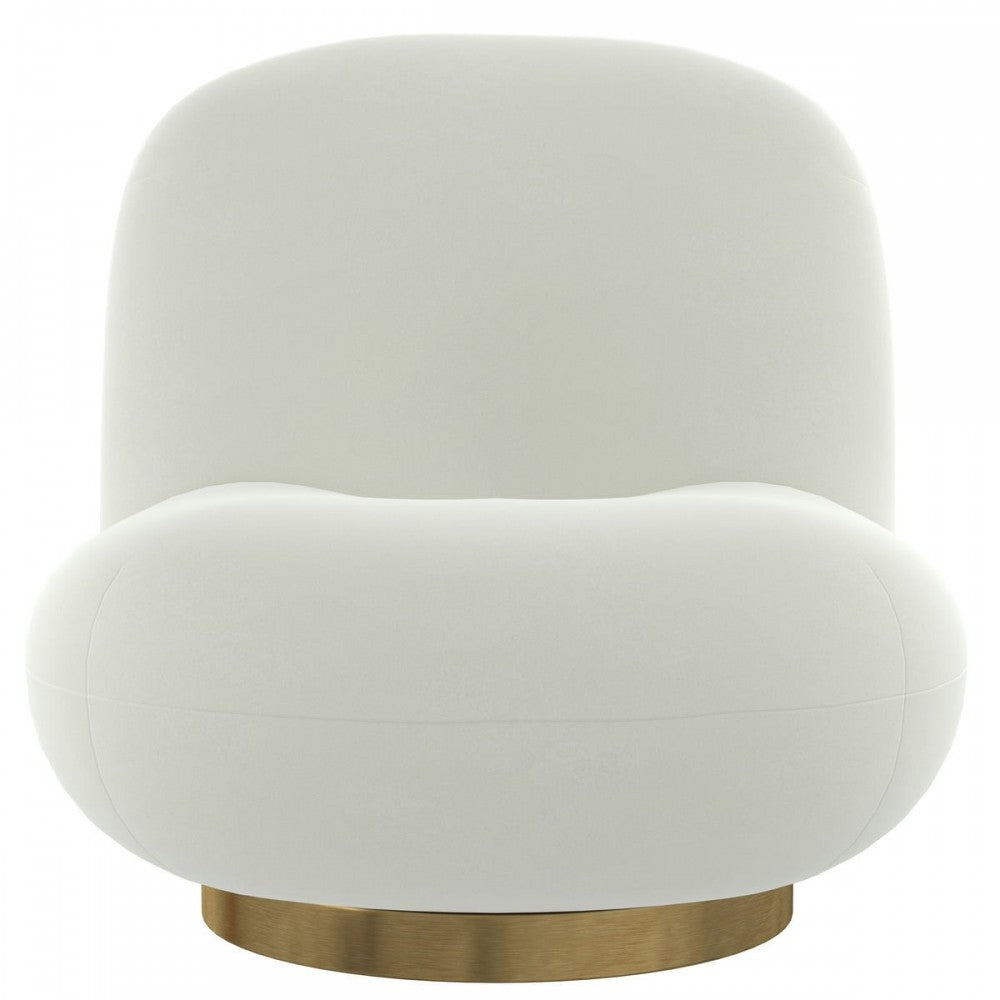TOV Furniture Emily Cream Velvet Swivel Chair