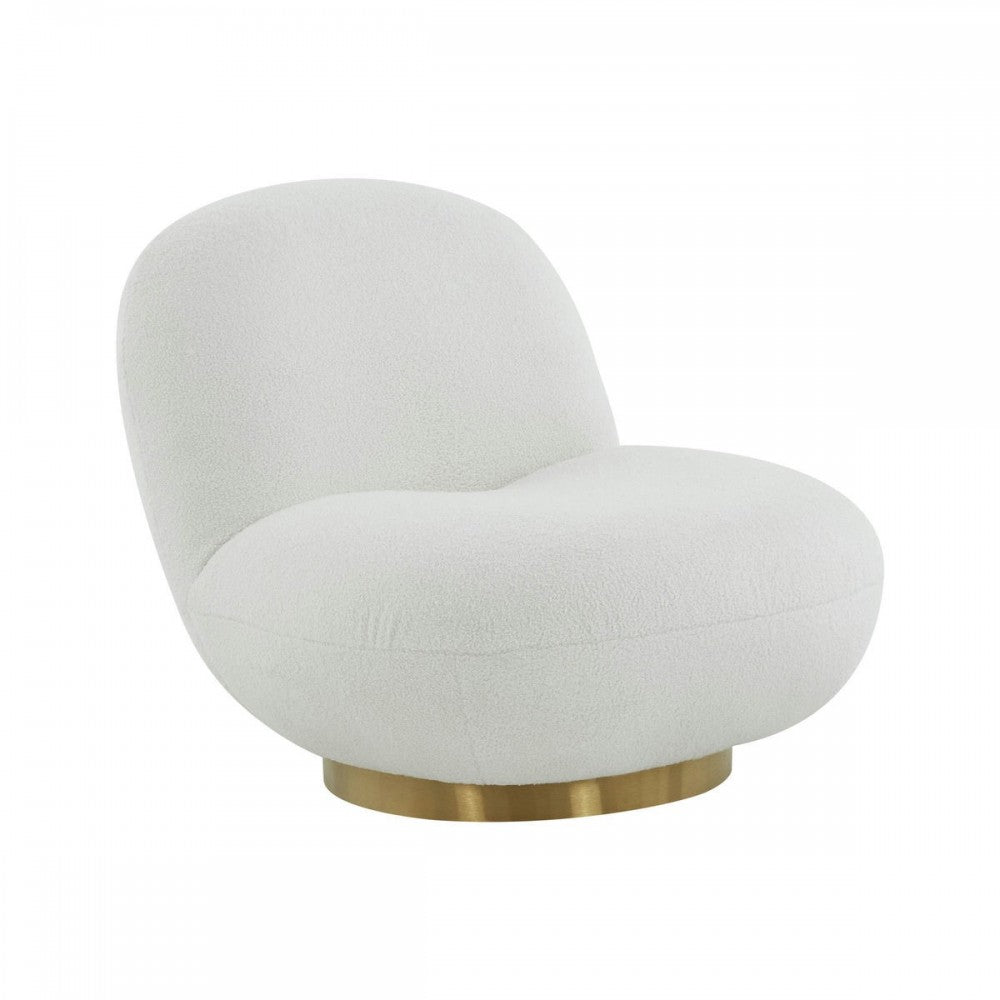 TOV Furniture Emily White Boucle Swivel Chair