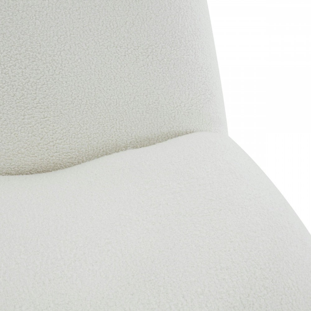 TOV Furniture Emily White Boucle Swivel Chair