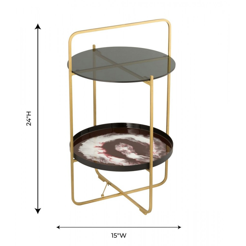 TOV Furniture Enamel Plum/White Side Table