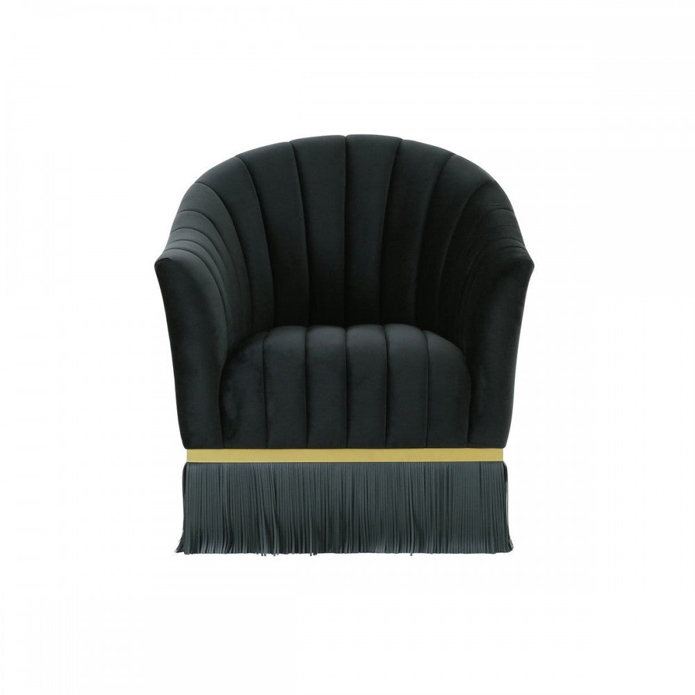 TOV Furniture Enid Black Velvet Swivel Chair