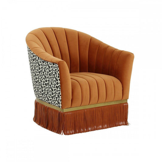 TOV Furniture Enid Cinnamon Velvet Swivel Chair