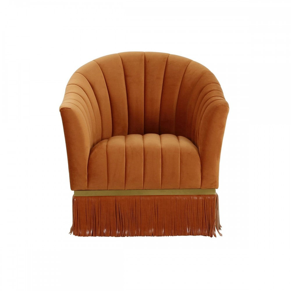 TOV Furniture Enid Cinnamon Velvet Swivel Chair