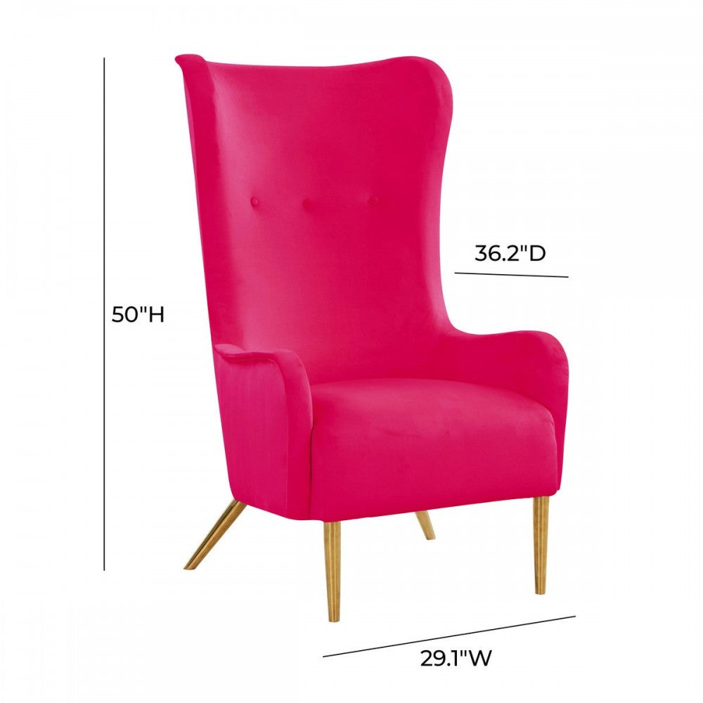 TOV Furniture Ethan Hot Pink Velvet Tall Chair