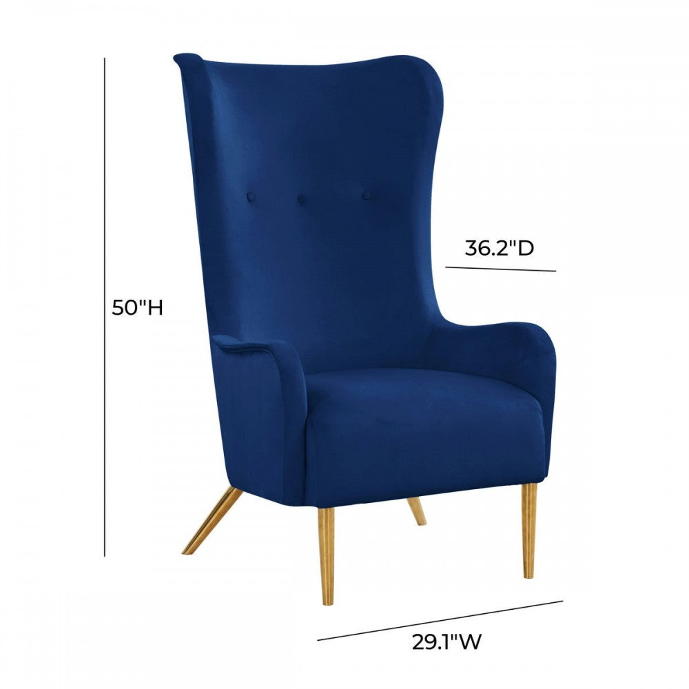 TOV Furniture Ethan Navy Velvet Tall Chair