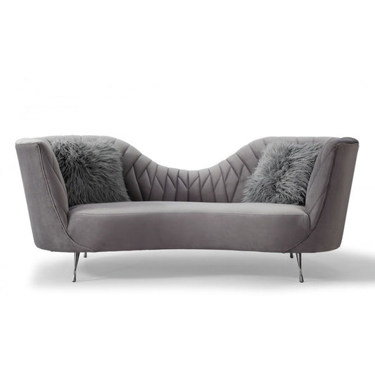 TOV Furniture Eva Gray Velvet Sofa