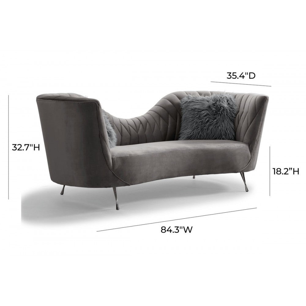 TOV Furniture Eva Gray Velvet Sofa