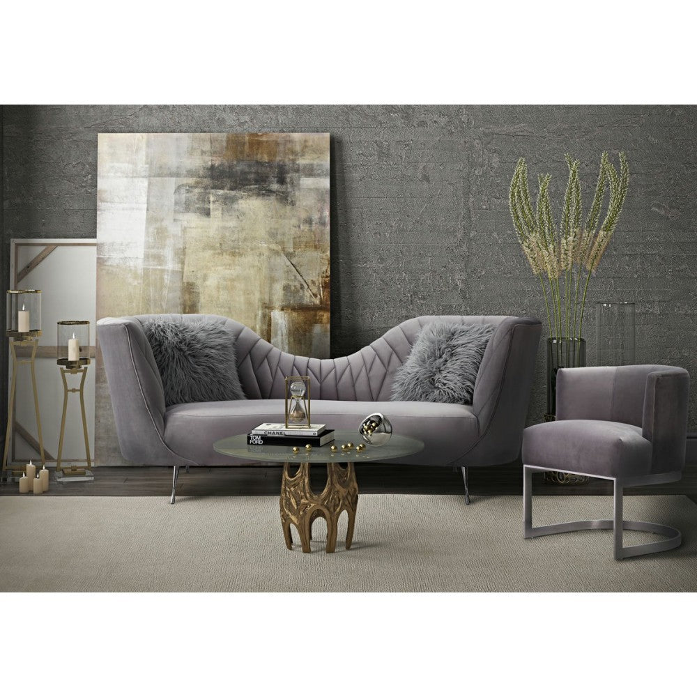 TOV Furniture Eva Gray Velvet Sofa