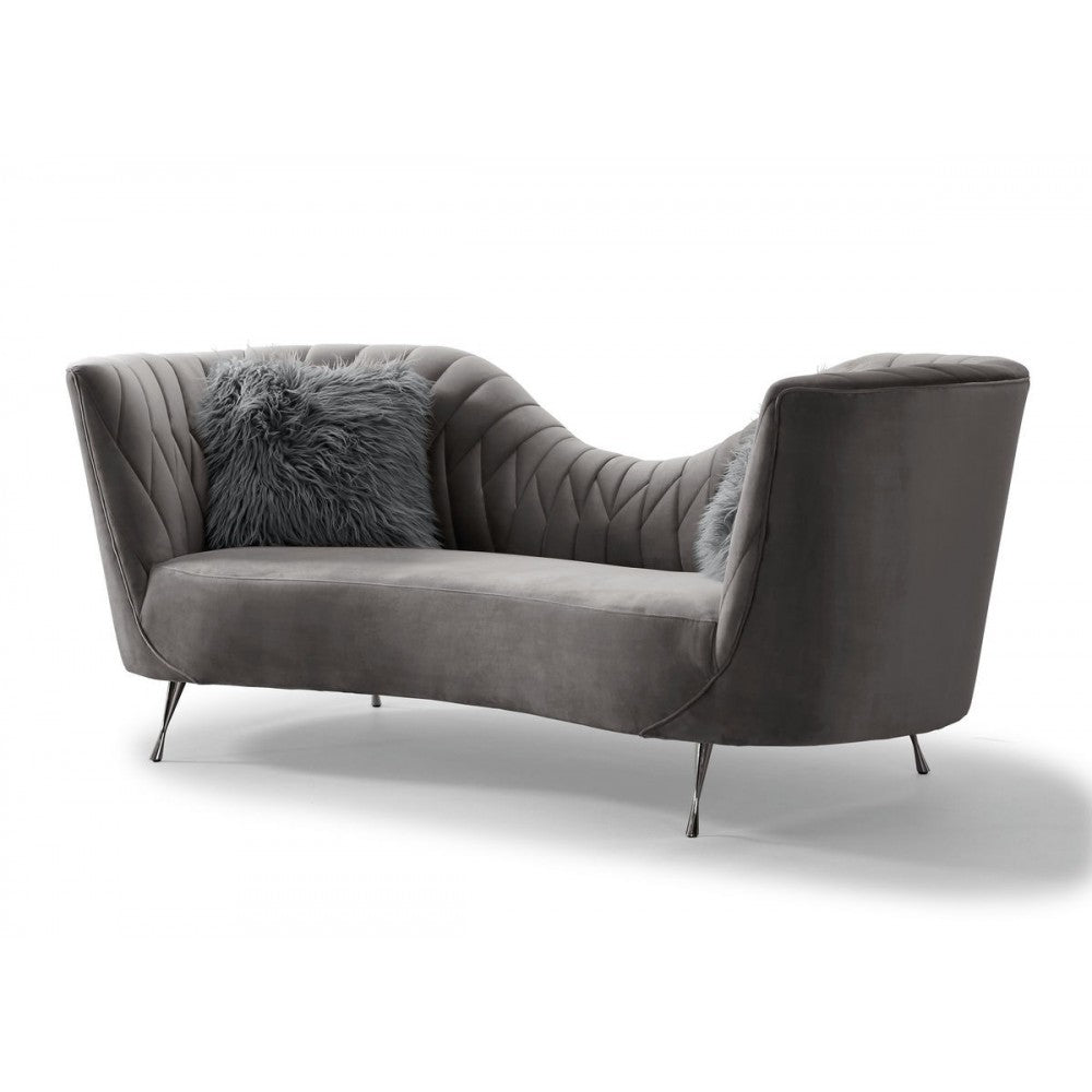 TOV Furniture Eva Gray Velvet Sofa