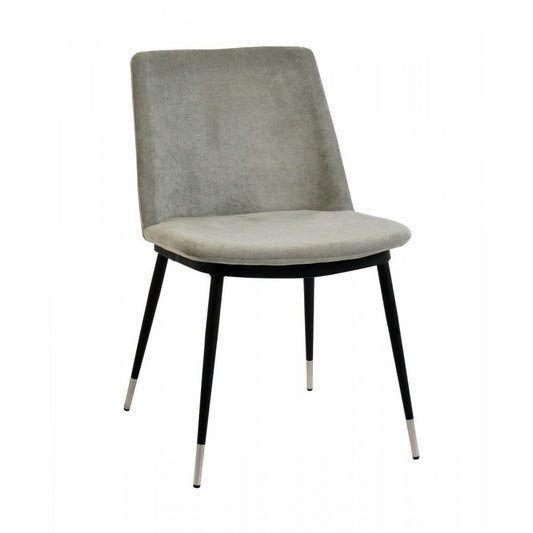 TOV Furniture Evora Gray Velvet Chair - Silver Legs (Set of 2)