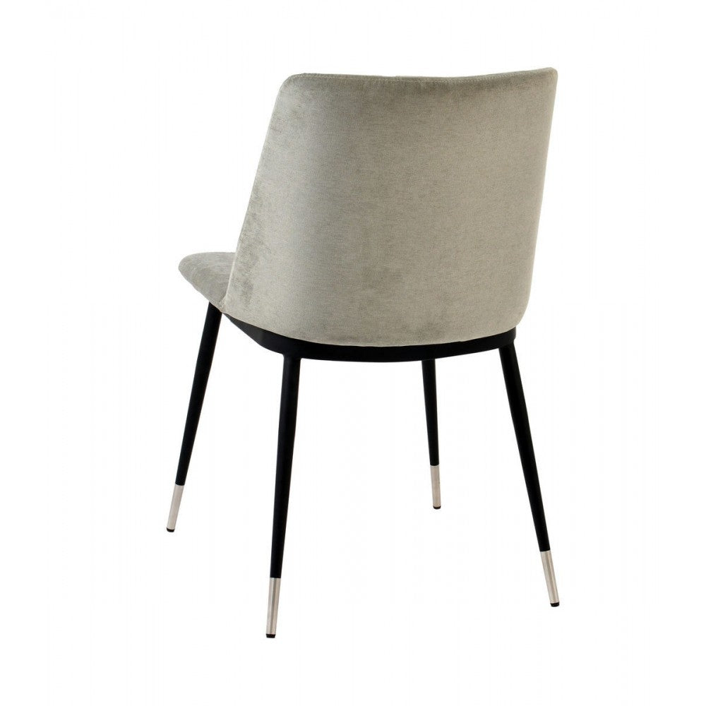 TOV Furniture Evora Gray Velvet Chair - Silver Legs (Set of 2)