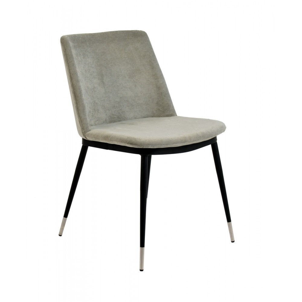 TOV Furniture Evora Gray Velvet Chair - Silver Legs (Set of 2)