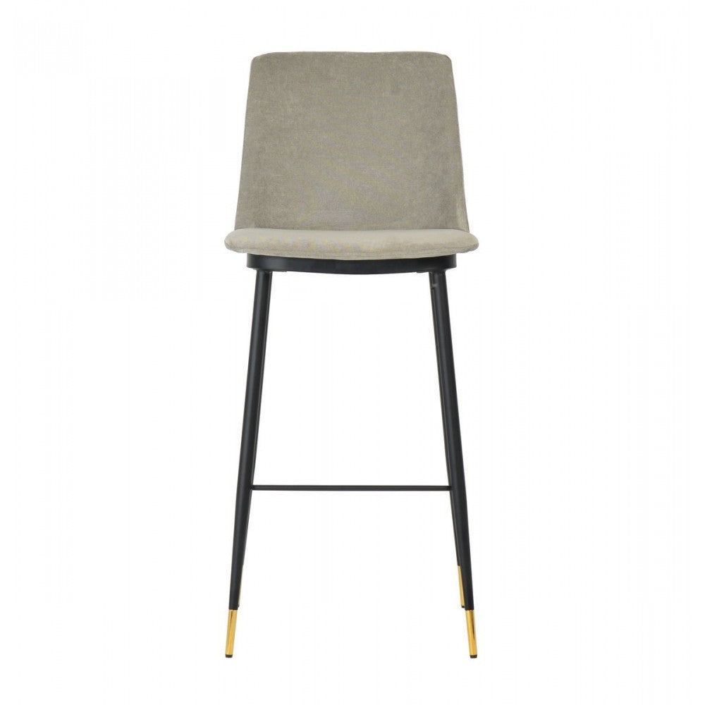 TOV Furniture Evora Gray Velvet Counter Stool (Set of 2)