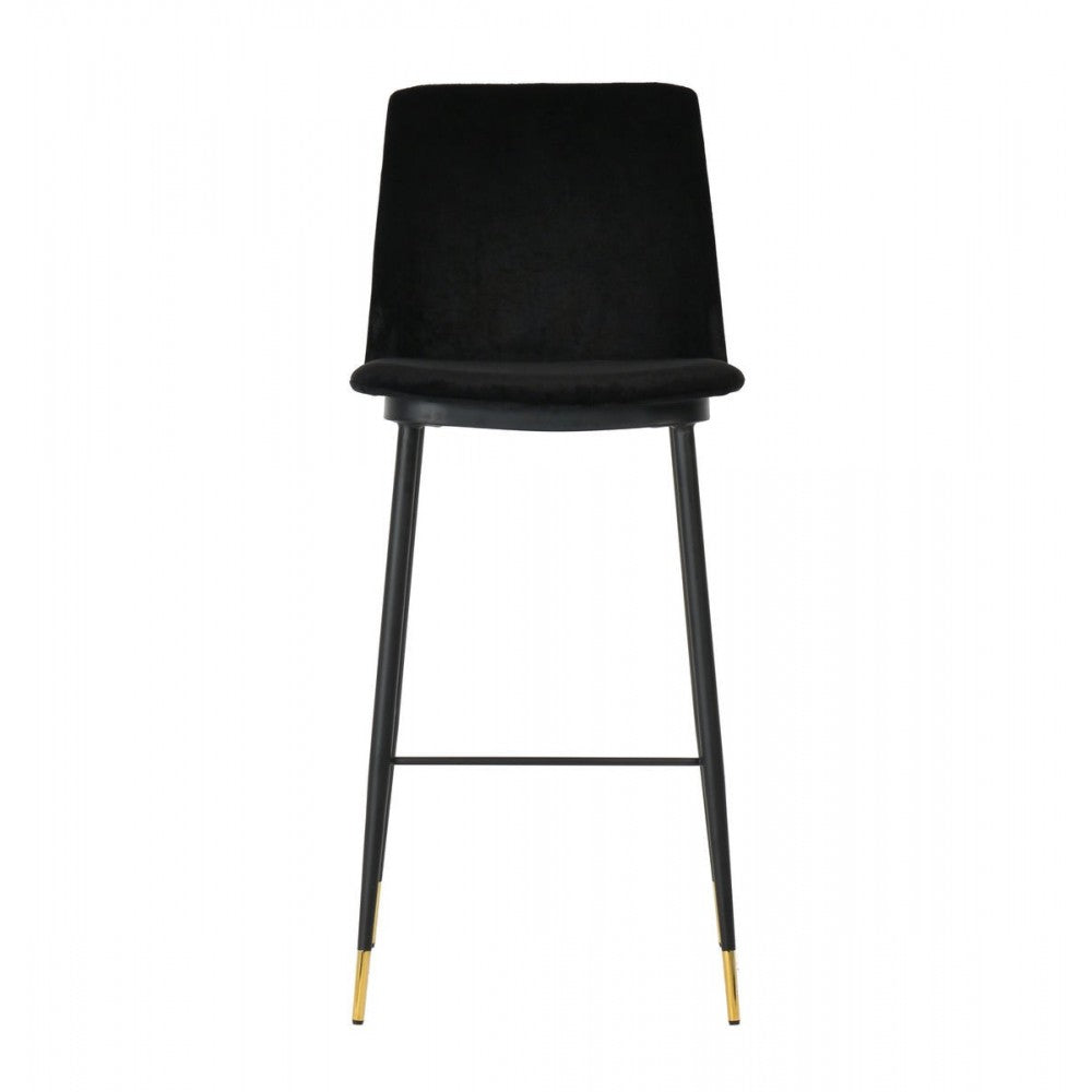 TOV Furniture Evora Black Velvet Counter Stool (Set of 2)