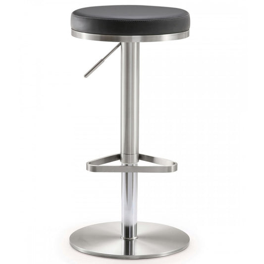 TOV Furniture Fano Black Stainless Steel Adjustable Barstool