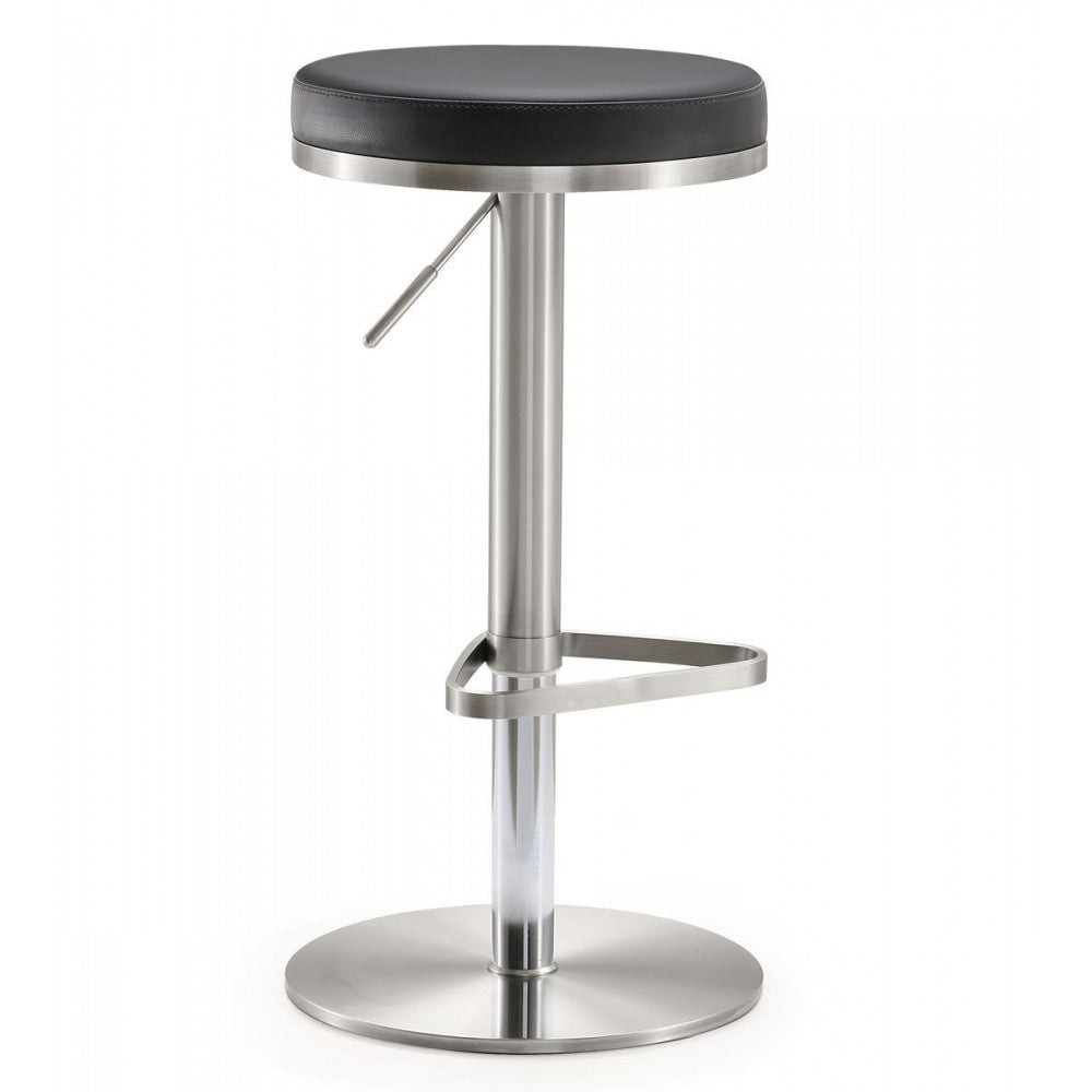 TOV Furniture Fano Black Stainless Steel Adjustable Barstool